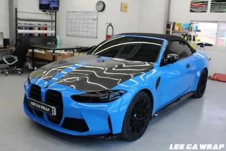 BMW M4 컨버터블 신형 전체랩핑 재시공 올블랙만들기 !김포 이가랩에서 / 경기 김포 통진