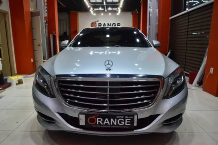 대전카스킨+오렌지 카스킨+ 전체랩핑+ BENZ S 320d 4 MATIC+Gloss White Gold Sparkle / 대전 유성구 원신흥동