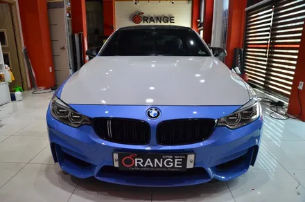 대전 카스킨+오렌지 카스킨+BMW M3+Gloss Storm Grey+재시공 전체랩핑 / 대전 유성구 원신흥동