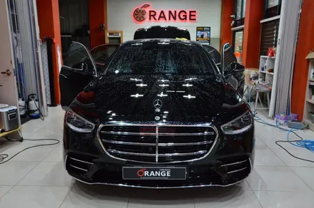 대전카스킨 + 오렌지카케어 + 오렌지카스킨 + 전체랩핑 + 전체PPF + 실내PPF + Mercedes-Benz S500 + Mercedes-Benz + S500 / 대전 유성구 원신흥동