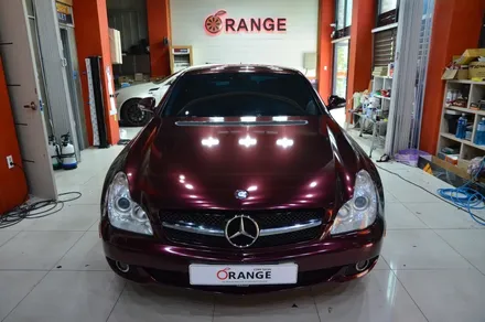대전 카스킨 + 오렌지 카스킨 + 전체 랩핑 + Mercedes-Benz CLS550 + 벤츠 + CLS550 + 3M 2080 GP99 Gloss Black Rose / 대전 유성구 원신흥동