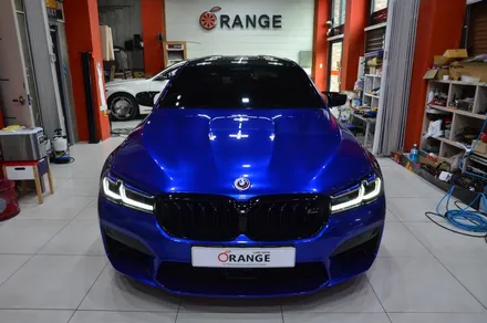 대전카스킨 + 오렌지카스킨 + 전체 랩핑 + BMW + M5 + AXfilm XXL006 (Liquid Metal Midnight Blue) / 대전 유성구 원신흥동