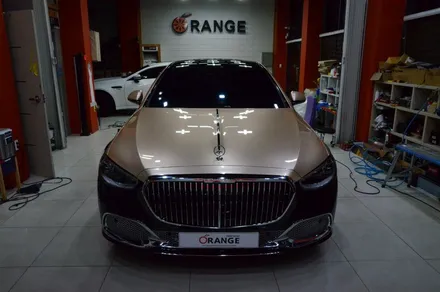대전 카스킨 + 오렌지 카스킨 + 마이바흐 + S 580 + 전체 랩핑 및 듀오톤 랩핑 + AX Santorini Black , AX Metallic Champagne Gold / 대전 유성구 원신흥동
