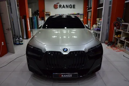대전 카스킨 + 오렌지 카스킨 + BMW + 듀오톤 시공 + 크롬 죽이기 +  TECK WRAP Silver Fern / 대전 유성구 원신흥동