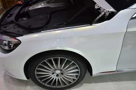 대전카스킨+오렌지 카스킨+ 전체랩핑+ BENZ S 320d 4 MATIC+Gloss White Gold Sparkle / 대전 유성구 원신흥동