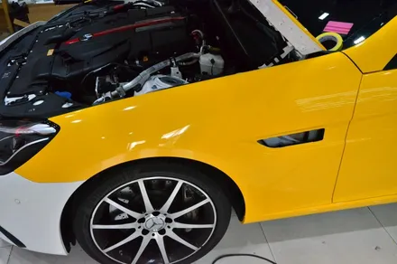 대전 카스킨+오렌지 카스킨+벤츠SLC43AMG+전체랩핑+Gloss sunflower+글로스 썬플라워 / 대전 유성구 원신흥동