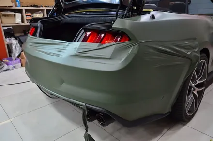 대전카스킨+ 오렌지카스킨+ 대전랩핑+ Ford Mustang GT Convertible + 머스탱 GT 컨버터블 + 3M-2080-M26 Matte Military Green / 대전 유성구 원신흥동