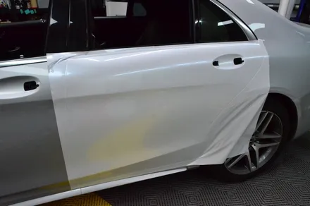 대전 오렌지 카스킨 벤츠 S350d 화이트 전체 랩핑 시공* 신차급 변신! / 대전 유성구 원신흥동