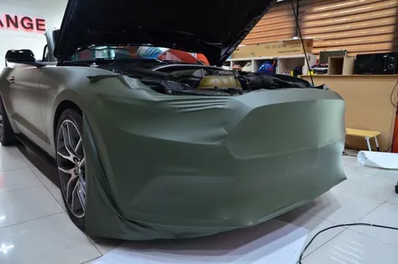 대전카스킨+ 오렌지카스킨+ 대전랩핑+ Ford Mustang GT Convertible + 머스탱 GT 컨버터블 + 3M-2080-M26 Matte Military Green / 대전 유성구 원신흥동