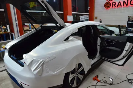 대전카스킨 + 오렌지카스킨 + 대전랩핑 + 세종랩핑 + 전체랩핑+ 전체PPF + Mercedes-Benz EQS +3M-2080-SP240 satin frozen vanilla / 대전 유성구 원신흥동