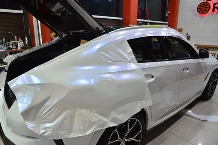 대전카스킨 + 오렌지카스킨 + 전체랩핑 + BMW + X6 + AX Film AM8016 (Matte Diamond White Blue) / 대전 유성구 원신흥동