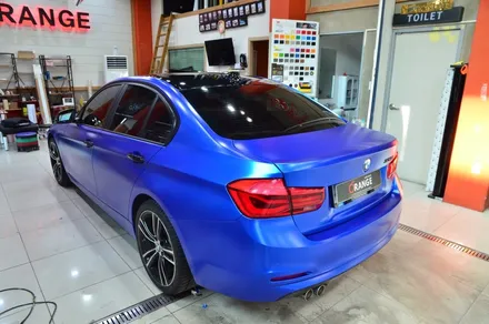 대전 카스킨 + 오렌지 카스킨 + BMW + 320d + 전체랩핑 + TECKWRAP Velvet Blue VCH402-S / 대전 유성구 원신흥동