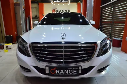 대전카스킨+오렌지 카스킨+ 전체랩핑+ BENZ S 320d 4 MATIC+Gloss White Gold Sparkle / 대전 유성구 원신흥동