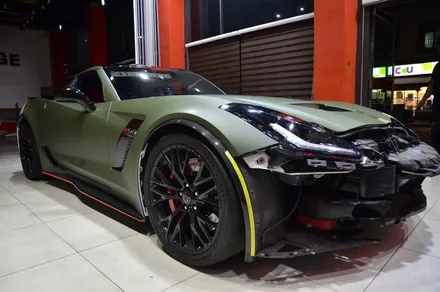 대전 카스킨+오렌지 카스킨+쉐보레 콜벳+전체랩핑+3M Matte Military Green+매트 밀리터리 그린 / 대전 유성구 원신흥동