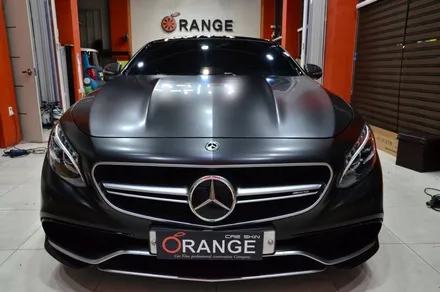 대전 카스킨+오렌지 카스킨+벤츠 AMG S63+전체랩핑+사틴블랙+Satin Black / 대전 유성구 원신흥동