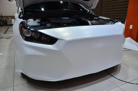 대전 카스킨+오렌지 카스킨+현대 i30+전체랩핑+Satin White Aluminum+새틴 화이트 알루미늄 / 대전 유성구 원신흥동