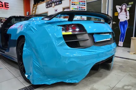 대전카스킨 + 오렌지카스킨 + 전체랩핑 + 전체PPF + AUDI + R8 GT 스파이더 + MIAMI BlLUE + 마이에미블루 + AX Film + 고광택 / 대전 유성구 원신흥동
