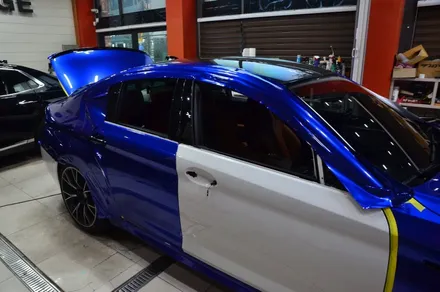 대전카스킨 + 오렌지카스킨 + 전체 랩핑 + BMW + M5 + AXfilm XXL006 (Liquid Metal Midnight Blue) / 대전 유성구 원신흥동