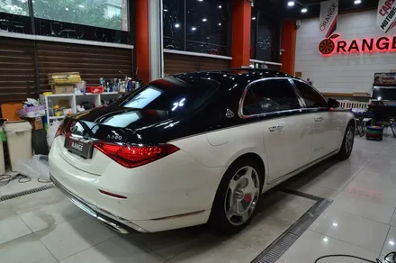 대전카스킨 + 오렌지카스킨 + 듀오톤 + Mercedes-Benz S580 + 마이바흐 + BB WRAP RF002(PET Piano Black) 피아노 블랙 / 대전 유성구 원신흥동