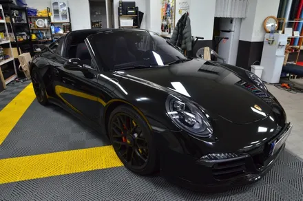 대전 카스킨 + 오렌지 카스킨 + 포르쉐 911+ 타르가 4GTS + 전체랩핑 + AX Film SANTORINI BLACK LR699 / 대전 유성구 원신흥동