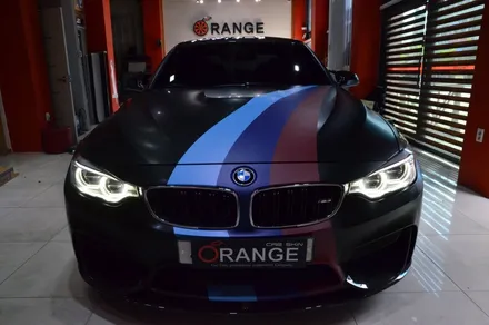 대전 카스킨+오렌지 카스킨+BMW M4+3M사틴블랙+전체랩핑(재시공) / 대전 유성구 원신흥동