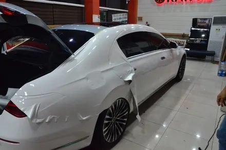대전카스킨 + 오렌지카케어 + 오렌지카스킨 + 전체랩핑 + 벤츠S580 + Mercedes-Benz S580 +3M + Gloss White + 글로스화이트 / 대전 유성구 원신흥동