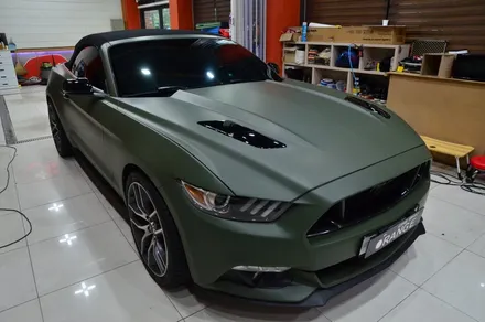 대전카스킨+ 오렌지카스킨+ 대전랩핑+ Ford Mustang GT Convertible + 머스탱 GT 컨버터블 + 3M-2080-M26 Matte Military Green / 대전 유성구 원신흥동