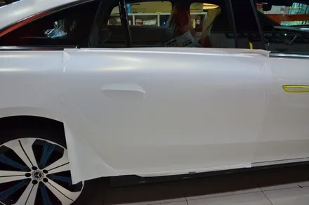 대전카스킨 + 오렌지카스킨 + 대전랩핑 + 세종랩핑 + 전체랩핑+ 전체PPF + Mercedes-Benz EQS +3M-2080-SP240 satin frozen vanilla / 대전 유성구 원신흥동