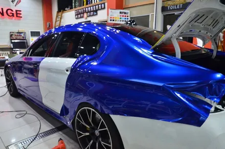 대전카스킨 + 오렌지카스킨 + 전체 랩핑 + BMW + M5 + AXfilm XXL006 (Liquid Metal Midnight Blue) / 대전 유성구 원신흥동