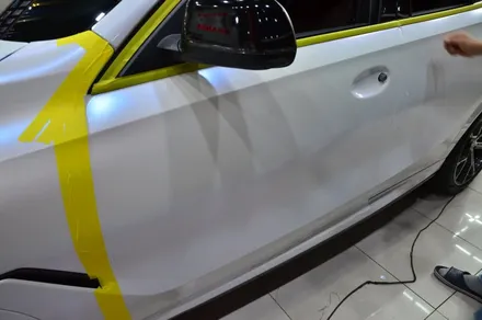 대전카스킨 + 오렌지카스킨 + 전체랩핑 + BMW + X6 + AX Film AM8016 (Matte Diamond White Blue) / 대전 유성구 원신흥동
