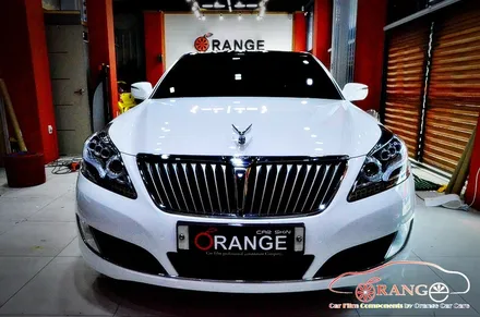 대전카스킨 + 오렌지카케어 + 오렌지카스킨 + 전체랩핑 + 현대자동차 + 에쿠스리무진 + 3M + Gloss White + 글로스화이트 / 대전 유성구 원신흥동
