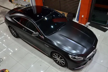 대전 카스킨+오렌지 카스킨+벤츠 AMG S63+전체랩핑+사틴블랙+Satin Black / 대전 유성구 원신흥동