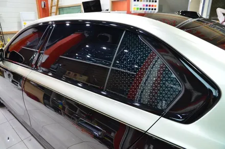 대전 카스킨 + 오렌지 카스킨 + BMW + 듀오톤 시공 + 크롬 죽이기 +  TECK WRAP Silver Fern / 대전 유성구 원신흥동