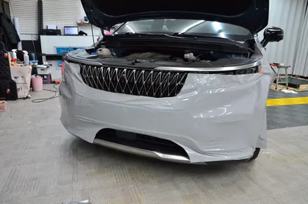 대전 카스킨 + 오렌지카스킨 + 기아 + 카니발 하이리무진 + 전체 랩핑, 전체 크롬 죽이기 + 리보 Porsche Grey PPF,블랙PPF / 대전 유성구 원신흥동