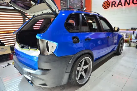 대전 카스킨+오렌지 카스킨+BMW X5+3M-G337+블루파이어+전체랩핑+실내랩핑(3M-MX12메트릭스블랙) / 대전 유성구 원신흥동