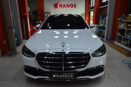 대전카스킨 + 오렌지카케어 + 오렌지카스킨 + 전체랩핑 + 벤츠S580 + Mercedes-Benz S580 +3M + Gloss White + 글로스화이트 / 대전 유성구 원신흥동