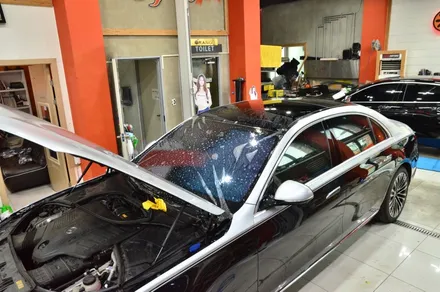 대전카스킨 + 오렌지카케어 + 오렌지카스킨 + 전체랩핑 + 벤츠S580+Mercedes-Benz S580+듀오톤+3m 1080-G120 Gloss White Aluminum / 대전 유성구 원신흥동