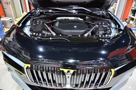 대전카스킨 + 오렌지카스킨 + 대전랩핑 + 세종랩핑 + 전체랩핑 + BMW + BMW 740i + 듀오톤 + styx - Pianm Black + 고광택 + 부분PPF / 대전 유성구 원신흥동