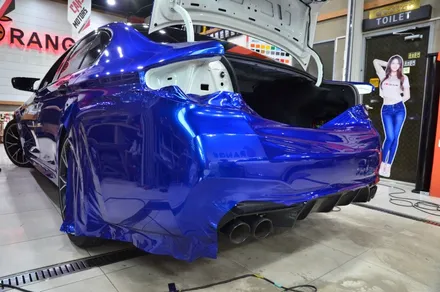 대전카스킨 + 오렌지카스킨 + 전체 랩핑 + BMW + M5 + AXfilm XXL006 (Liquid Metal Midnight Blue) / 대전 유성구 원신흥동