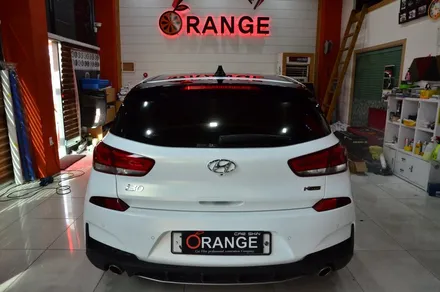 대전 카스킨+오렌지 카스킨+현대 i30+전체랩핑+Satin White Aluminum+새틴 화이트 알루미늄 / 대전 유성구 원신흥동