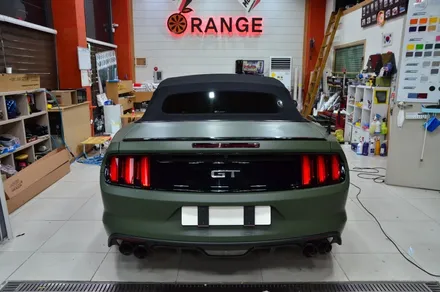 대전카스킨+ 오렌지카스킨+ 대전랩핑+ Ford Mustang GT Convertible + 머스탱 GT 컨버터블 + 3M-2080-M26 Matte Military Green / 대전 유성구 원신흥동