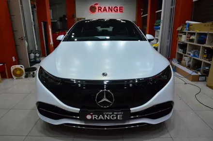 대전카스킨 + 오렌지카스킨 + 대전랩핑 + 세종랩핑 + 전체랩핑+ 전체PPF + Mercedes-Benz EQS +3M-2080-SP240 satin frozen vanilla / 대전 유성구 원신흥동