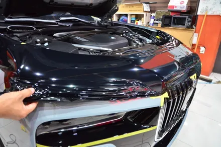 대전카스킨 + 오렌지카스킨 + 대전랩핑 + 세종랩핑 + 전체랩핑 + BMW + BMW 740i + 듀오톤 + styx - Pianm Black + 고광택 + 부분PPF / 대전 유성구 원신흥동