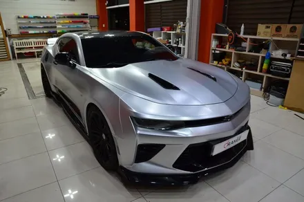 대전 카스킨 + 오렌지 카스킨 + 쉐보레 + 카마로 SS + 전체랩핑 + 에이버리 Satin Metallic Pure Silver UWF-208SM / 대전 유성구 원신흥동
