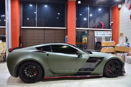 대전 카스킨+오렌지 카스킨+쉐보레 콜벳+전체랩핑+3M Matte Military Green+매트 밀리터리 그린 / 대전 유성구 원신흥동