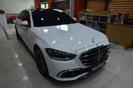 대전카스킨 + 오렌지카케어 + 오렌지카스킨 + 전체랩핑 + 벤츠S580 + Mercedes-Benz S580 +3M + Gloss White + 글로스화이트 / 대전 유성구 원신흥동