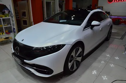 대전카스킨 + 오렌지카스킨 + 대전랩핑 + 세종랩핑 + 전체랩핑+ 전체PPF + Mercedes-Benz EQS +3M-2080-SP240 satin frozen vanilla / 대전 유성구 원신흥동