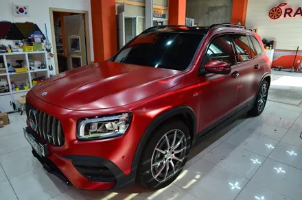 대전카스킨 + 오렌지카케어 + 오렌지카스킨 + 전체랩핑 +벤츠 +벤츠 GLB35 AMG + 3M-2080-SP273 Satin Vampire Red / 대전 유성구 원신흥동