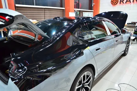 대전카스킨 + 오렌지카스킨 + 대전랩핑 + 세종랩핑 + 전체랩핑 + BMW + BMW 740i + 듀오톤 + styx - Pianm Black + 고광택 + 부분PPF / 대전 유성구 원신흥동