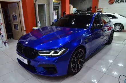 대전카스킨 + 오렌지카스킨 + 전체 랩핑 + BMW + M5 + AXfilm XXL006 (Liquid Metal Midnight Blue) / 대전 유성구 원신흥동